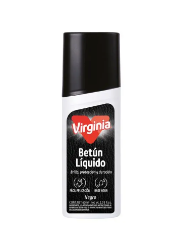 Betún Líquido para calzado color negro de 60 ml VIRGINIA